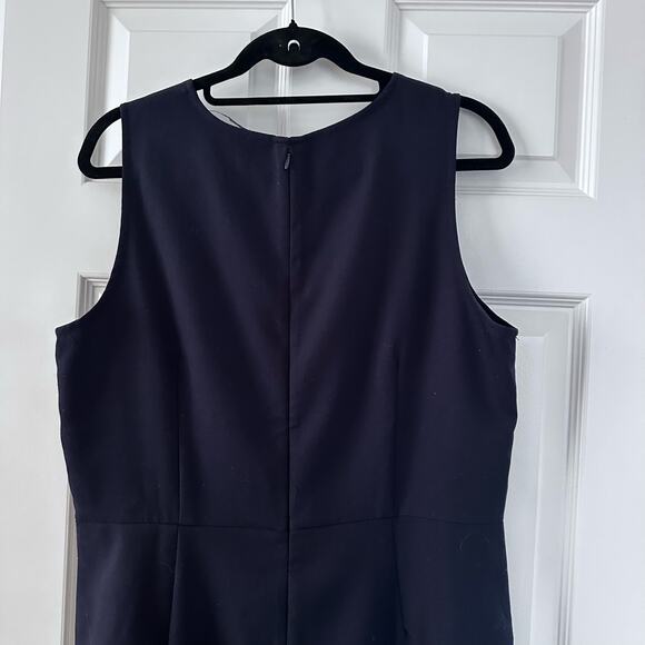 Ann Taylor LOFT Navy Flounce Hem Dress - Pearl Pockets - Picture 7 of 10